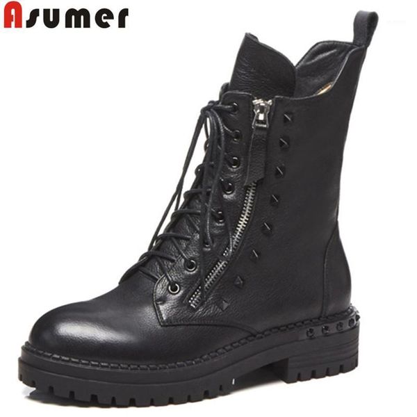asumer 2020 fashion autumn winter boots round toe zip genuine leather boots med heels ankle for women classic ladies shoes1, Black
asumer 2020 fashion autumn winter boots round toe zip genuine leather boots med heels ankle for women classic ladies shoes1, Black