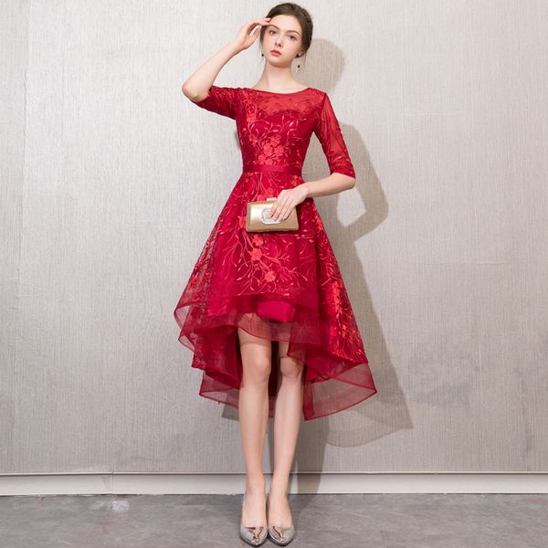 robe de soiree elegant slim vestido de festa evening dress with appliques short front long back party dress prom formal dresses, Black;red
robe de soiree elegant slim vestido de festa evening dress with appliques short front long back party dress prom formal dresses, Black;red