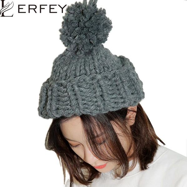 lerfey women knitted hats handmade coarse winter hat warm skullies beanies female pom pom knit cap gilrs ball ski caps, Blue;gray
lerfey women knitted hats handmade coarse winter hat warm skullies beanies female pom pom knit cap gilrs ball ski caps, Blue;gray