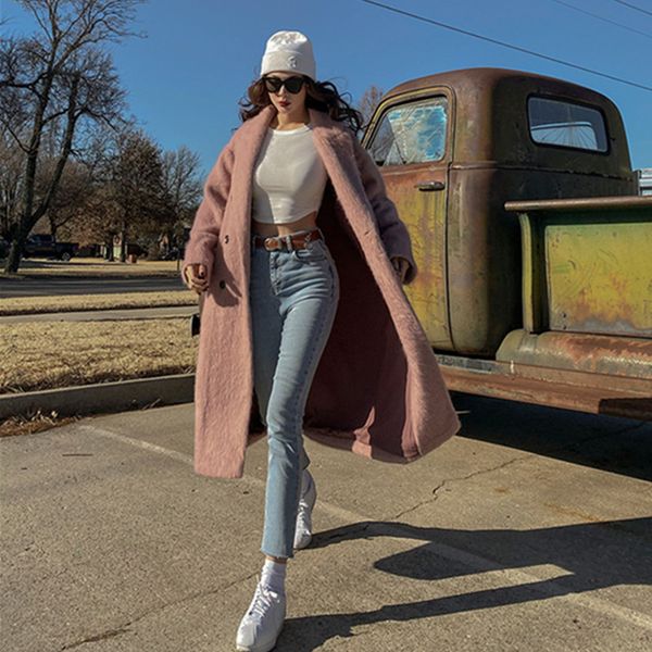 2021 le palais vintage original winter fall new women all-match casual solid pink streetwear female woolen coat lptm, Black
2021 le palais vintage original winter fall new women all-match casual solid pink streetwear female woolen coat lptm, Black