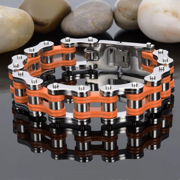 316l stainless steel orange blue electroplated bicycle motorcycle chains men moto bracelets boys cool bangle 21cm*1.6cm, Black
316l stainless steel orange blue electroplated bicycle motorcycle chains men moto bracelets boys cool bangle 21cm*1.6cm, Black