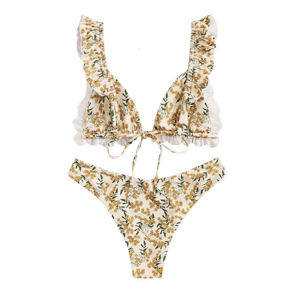 floral print ruffle brazilian beachwear swimwear women's summer high cut bikini set two piece swimsuit, White;black
floral print ruffle brazilian beachwear swimwear women's summer high cut bikini set two piece swimsuit, White;black