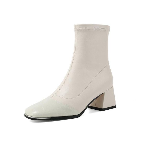 2021 metal square toe side zipper women boots genuine leather new shoes woman fashion wedding party shoes woman, Black
2021 metal square toe side zipper women boots genuine leather new shoes woman fashion wedding party shoes woman, Black