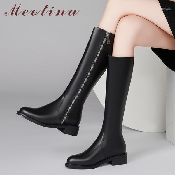 meotina women riding boots shoes genuine leather mid heel long boots zipper block heels knee high female winter black 451
meotina women riding boots shoes genuine leather mid heel long boots zipper block heels knee high female winter black 451