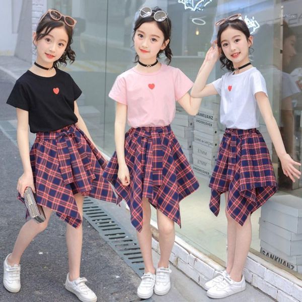 summer teen kids clothes set for girl heart pattern tshirt+plaid skirt suit for girls kids outfits teenage clothing 4 8 to 12 141, White
summer teen kids clothes set for girl heart pattern tshirt+plaid skirt suit for girls kids outfits teenage clothing 4 8 to 12 141, White