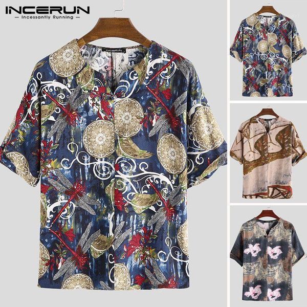 men's casual shirts incerun printed men shirt v neck half sleeve 2021 vintage cotton streetwear retro breathable summer s-5xl1, White;black
men's casual shirts incerun printed men shirt v neck half sleeve 2021 vintage cotton streetwear retro breathable summer s-5xl1, White;black