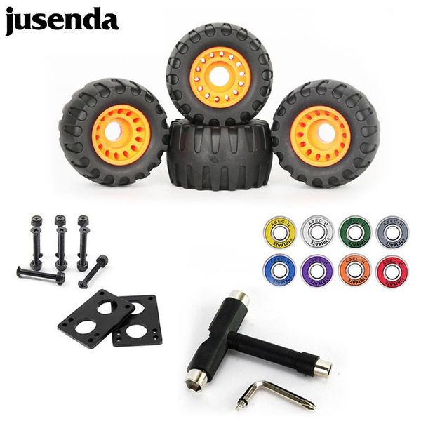 jusenda terrain skateboard wheels set 76*54mm off road tires longboard cruiser scooter rubber wheel bearings skate board parts
jusenda terrain skateboard wheels set 76*54mm off road tires longboard cruiser scooter rubber wheel bearings skate board parts