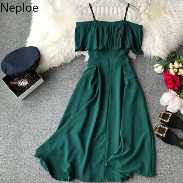 neploe korean summer temperament off shoulder dresses sweet a line beach holiday vestidos empire pleated chiffon dress 455961, White;black
neploe korean summer temperament off shoulder dresses sweet a line beach holiday vestidos empire pleated chiffon dress 455961, White;black