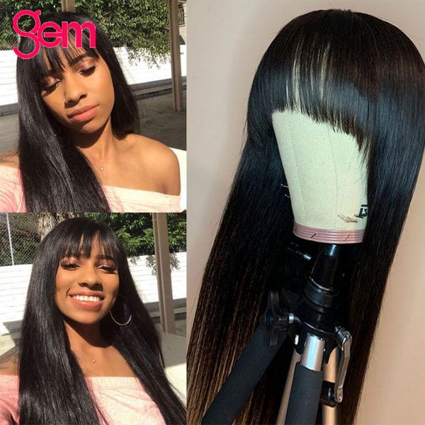 straight human hair wig with bangs brazilian straight full machine made wig no lace front human hair remy natural color, Black;brown
straight human hair wig with bangs brazilian straight full machine made wig no lace front human hair remy natural color, Black;brown