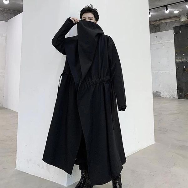 men's trench coats spring dark design medium length loose large lapel windbreaker temperament youth thin coat1, Tan;black
men's trench coats spring dark design medium length loose large lapel windbreaker temperament youth thin coat1, Tan;black