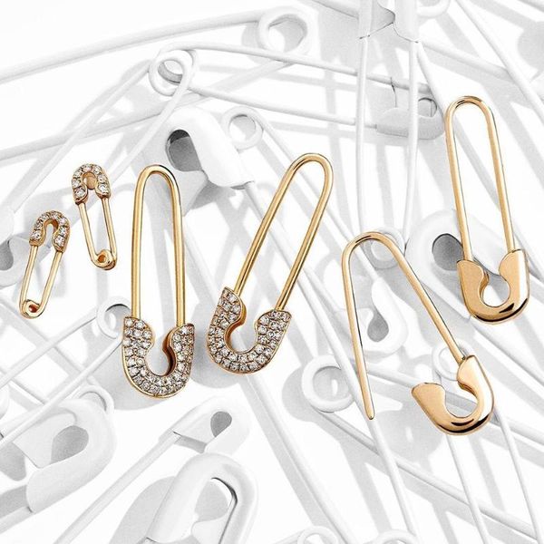 lady crystal selling small safety pin shape dangle earring for women rock brief maxi statement earrings accessories, Silver
lady crystal selling small safety pin shape dangle earring for women rock brief maxi statement earrings accessories, Silver