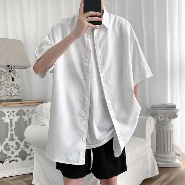 men's casual shirts 2021 summer streetwear shirt for men cotton solid harajuku short sleeve loose plus size korean dress mens clothes1, White;black
men's casual shirts 2021 summer streetwear shirt for men cotton solid harajuku short sleeve loose plus size korean dress mens clothes1, White;black
