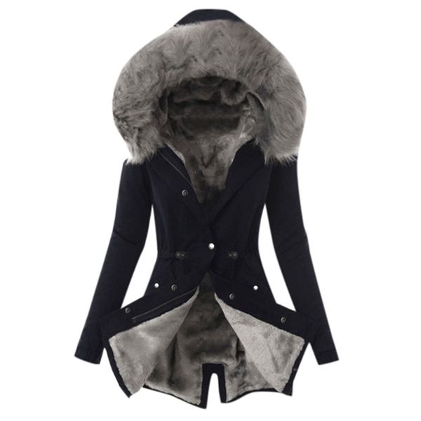 female coat thickening cotton jacket fashion womens outwear parkas for women winter y201012, Black
female coat thickening cotton jacket fashion womens outwear parkas for women winter y201012, Black