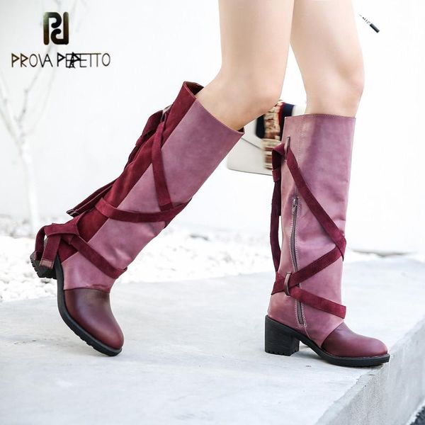 boots prova perfetto concise women's thigh high genuine leather mixed colors riband round toe heels zipper-sid lady, Black
boots prova perfetto concise women's thigh high genuine leather mixed colors riband round toe heels zipper-sid lady, Black