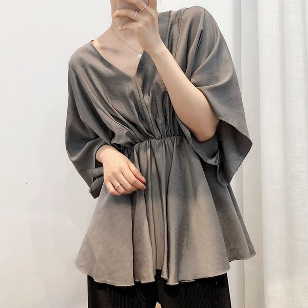 2021 new spring temperament simple line to swollen closed waist chiffon 5-point female short sleeve shirt loosens v-neck bat upper 8z5q, White
2021 new spring temperament simple line to swollen closed waist chiffon 5-point female short sleeve shirt loosens v-neck bat upper 8z5q, White