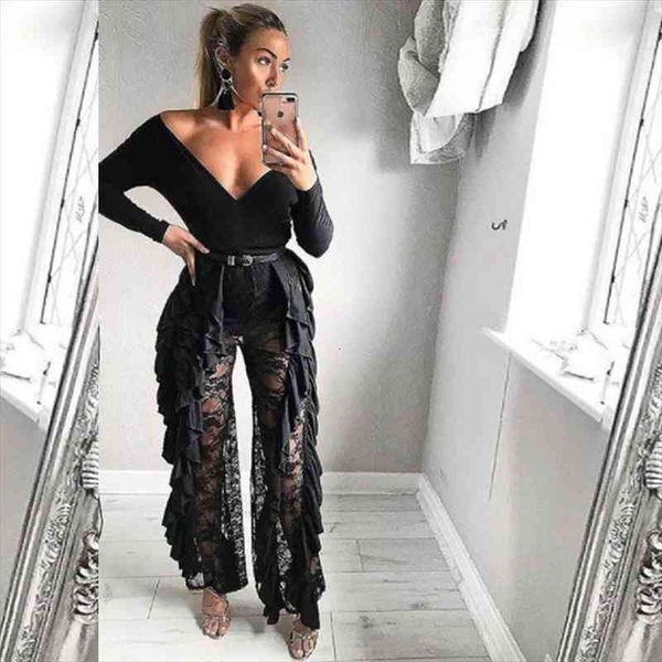 high waist women mesh sheer transparent long loose beach flare pants hollow out floral lace ruffles party trousers, Black;white
high waist women mesh sheer transparent long loose beach flare pants hollow out floral lace ruffles party trousers, Black;white