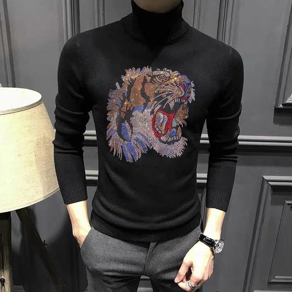 customized solid color diamond knitted pullover oversized tiger street new men's turtleneck sweater exquisite, White;black
customized solid color diamond knitted pullover oversized tiger street new men's turtleneck sweater exquisite, White;black
