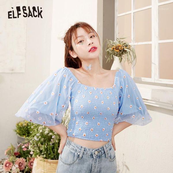 elfsack blue daisy flowers floral embroidery off-shoulder mesh blouse women 2020 summer elf vintage korean ladies daily crop, White
elfsack blue daisy flowers floral embroidery off-shoulder mesh blouse women 2020 summer elf vintage korean ladies daily crop, White