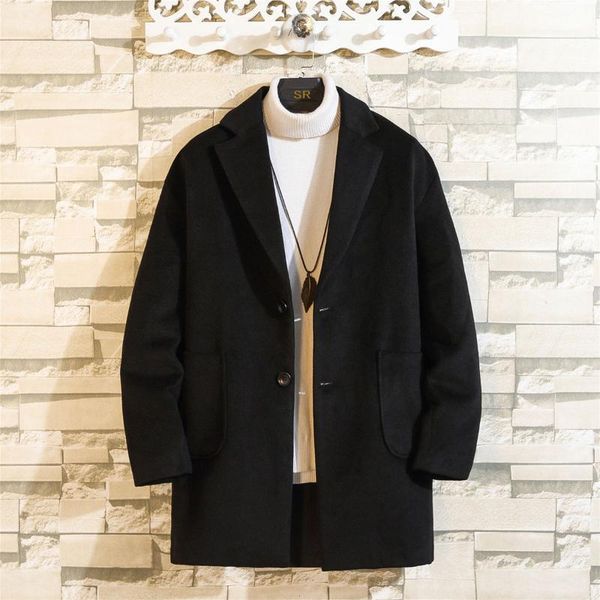 men's wool & blends winter fashion medium long overcoat jacket men blend windbreaker man outerwear smart charging warm woolen coat1, Black
men's wool & blends winter fashion medium long overcoat jacket men blend windbreaker man outerwear smart charging warm woolen coat1, Black