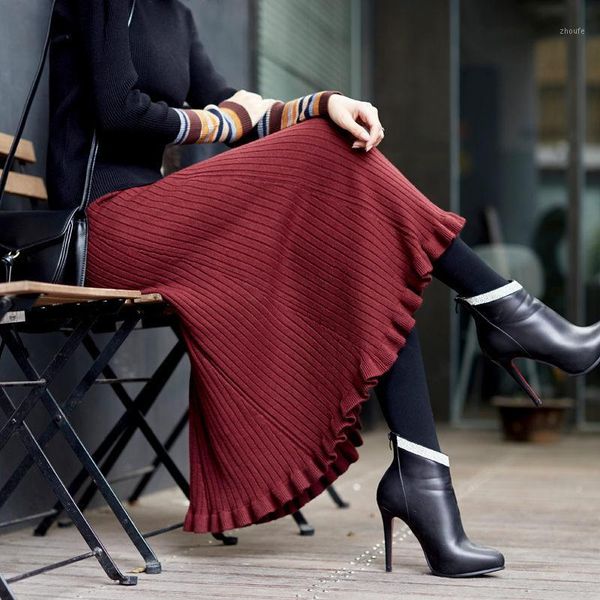large size knit skirt women autumn and winter sweater skirt high waist long loose lotus leaf fishtail umbrella femme jupe1, Black
large size knit skirt women autumn and winter sweater skirt high waist long loose lotus leaf fishtail umbrella femme jupe1, Black