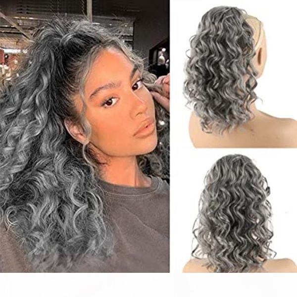 16inch loose wave grey pony tail hairpiece wraps drawstring gray curly ponytail extension human hair updo afro puff silver grey 120g, Black
16inch loose wave grey pony tail hairpiece wraps drawstring gray curly ponytail extension human hair updo afro puff silver grey 120g, Black