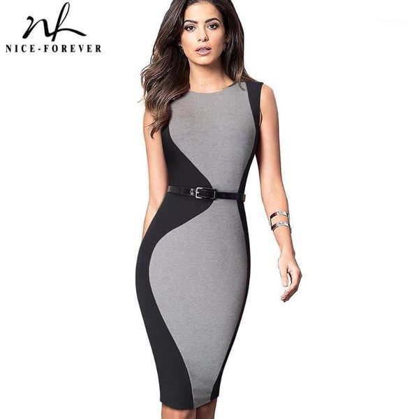 nice-forever vintage patchwork round neck sleeveless work vestidos business sheath bodycon women office dress b5011, Black;gray
nice-forever vintage patchwork round neck sleeveless work vestidos business sheath bodycon women office dress b5011, Black;gray