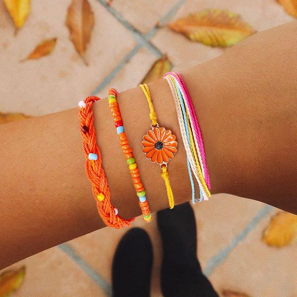 link, chain 2021 handmade orange flower bracelet beads rope for women fashion colorful friendship gift harajuku jewelry, Black
link, chain 2021 handmade orange flower bracelet beads rope for women fashion colorful friendship gift harajuku jewelry, Black
