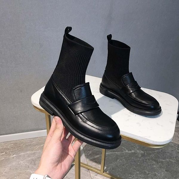 brand women's shoes leather booties woman flat boots round toe boots-women fashion rock low mid calf ladies rubber 2020, Black
brand women's shoes leather booties woman flat boots round toe boots-women fashion rock low mid calf ladies rubber 2020, Black