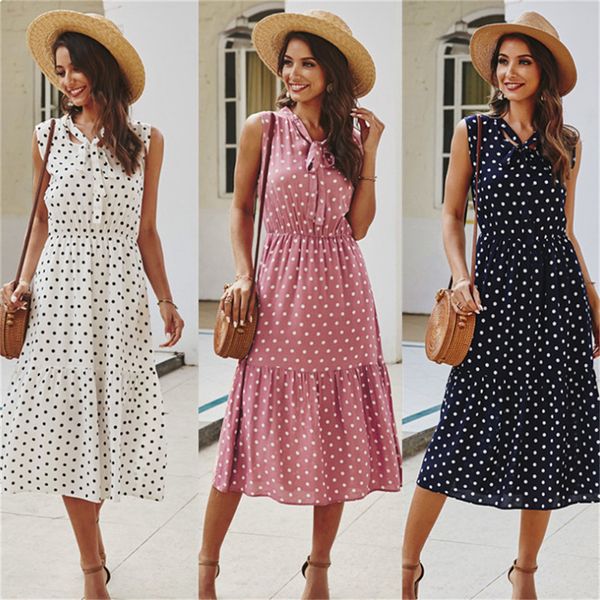 2021 new spring and summer new products no sleeves polka dot temperament women's dress olmj, Black;gray
2021 new spring and summer new products no sleeves polka dot temperament women's dress olmj, Black;gray