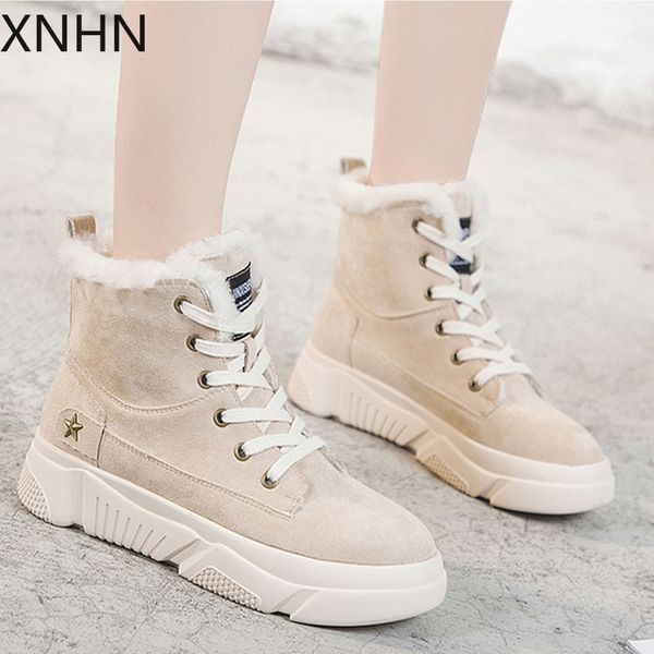 women snow boots flat lace up winter plush platform ladies warm shoes 2020 new flock fur women's suede ankle boots flats female, Black
women snow boots flat lace up winter plush platform ladies warm shoes 2020 new flock fur women's suede ankle boots flats female, Black