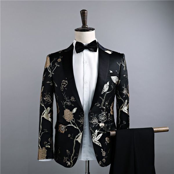 men's suit spring and autumn new printing men's suit set two-piece (coat + pants) men's slim fashion formal banquet dress, White;black
men's suit spring and autumn new printing men's suit set two-piece (coat + pants) men's slim fashion formal banquet dress, White;black