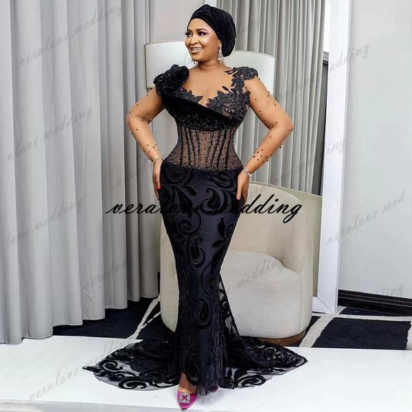 aso ebi black dress long sleeves sequins lace formal party night long african women prom gowns robe de soiree
aso ebi black dress long sleeves sequins lace formal party night long african women prom gowns robe de soiree