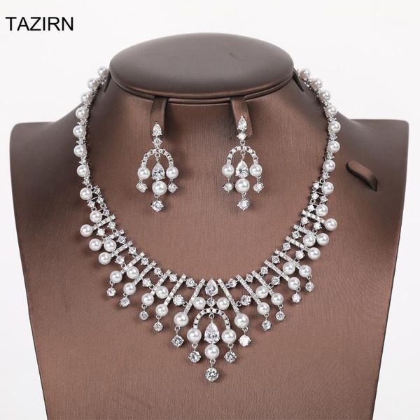 vintage pearl bridal jewelry sets for women/girls 2 pcs silver cubic zirconia dubai necklace drop earrings set for wedding party1
vintage pearl bridal jewelry sets for women/girls 2 pcs silver cubic zirconia dubai necklace drop earrings set for wedding party1