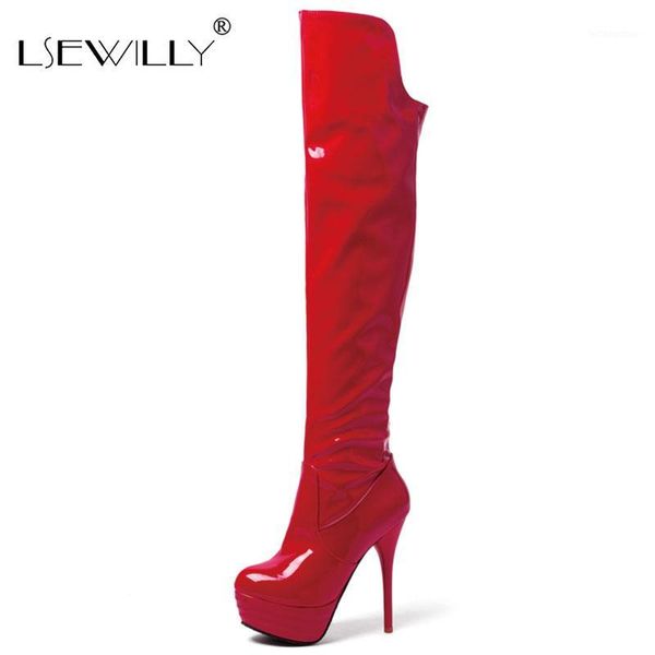 lsewilly 2021 over the knee women boots platform pu patent leather zipper women shoes autumn winter thin high heels size 461, Black
lsewilly 2021 over the knee women boots platform pu patent leather zipper women shoes autumn winter thin high heels size 461, Black