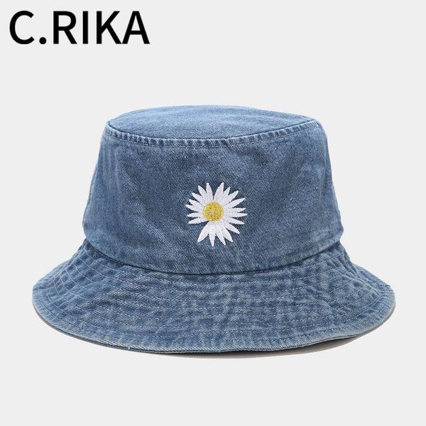 wide brim hats ins korean gd embroidery daisy washed denim bucket hat men women panama summer sun fashion flower bob outdoor fisherman, Blue;gray
wide brim hats ins korean gd embroidery daisy washed denim bucket hat men women panama summer sun fashion flower bob outdoor fisherman, Blue;gray