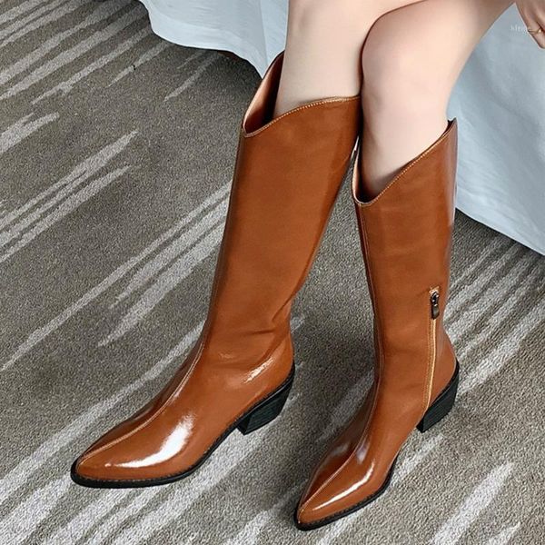 ins knee high boots women genuine leather fashion pointed toe western boots lady shoes women's winter autumn high leather1, Black
ins knee high boots women genuine leather fashion pointed toe western boots lady shoes women's winter autumn high leather1, Black