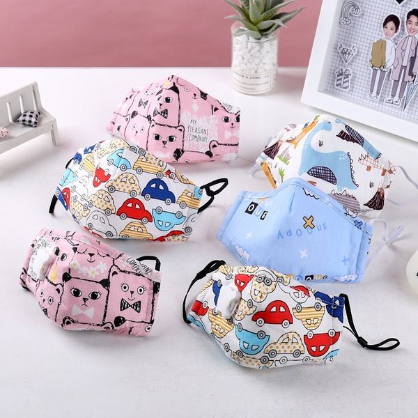 masks designer children's with breathing cloth valve, cotton kids fashion face mask
