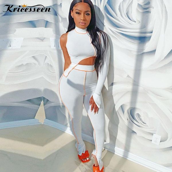 kricesseen casual white two pieces pants set women one sleeve crop and long pants tracksuits party clubwear matching set1, Gray
kricesseen casual white two pieces pants set women one sleeve crop and long pants tracksuits party clubwear matching set1, Gray