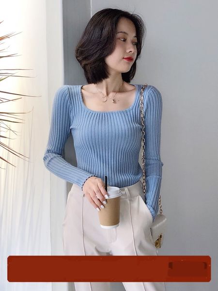 spring and autumn clo sweatersweater sweaterg new 2020 french square collar women's thin sweater tight show thin knitted bottoming s, White;black
spring and autumn clo sweatersweater sweaterg new 2020 french square collar women's thin sweater tight show thin knitted bottoming s, White;black