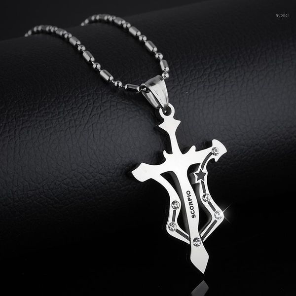 2020 wholesalecross zodiac sign 12 constellation necklace mens chains pendants stainless steel male pentagram chains necklace1, Silver
2020 wholesalecross zodiac sign 12 constellation necklace mens chains pendants stainless steel male pentagram chains necklace1, Silver