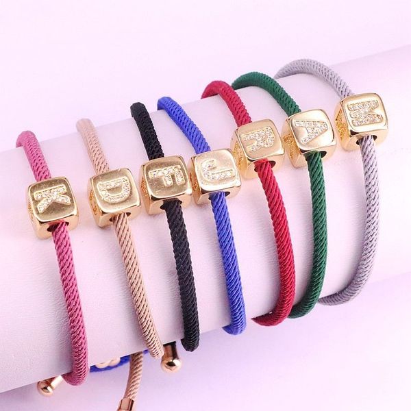 10pcs new multicolor adjustable rope bracelet, gold color pave cz letter spacer beads bracelet for women wholesale y200730, Black
10pcs new multicolor adjustable rope bracelet, gold color pave cz letter spacer beads bracelet for women wholesale y200730, Black