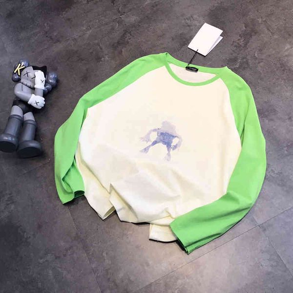 2022 factory wholesale new contrast color little monster print long sleeve t-shirt women's spring and autumn cartoon round neck pullove, White
2022 factory wholesale new contrast color little monster print long sleeve t-shirt women's spring and autumn cartoon round neck pullove, White