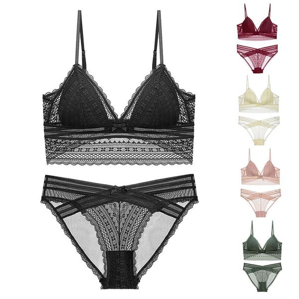 bras sets women's lace bra set fashion french bralette panties hollow out u-shaped backless no rims intimates brief 5colors, Red;black
bras sets women's lace bra set fashion french bralette panties hollow out u-shaped backless no rims intimates brief 5colors, Red;black