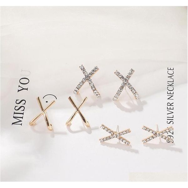 s1005 fashion jewelry s925 silver post x cross stud earrings geometric sqcrlq beauty888, Golden;silver
s1005 fashion jewelry s925 silver post x cross stud earrings geometric sqcrlq beauty888, Golden;silver