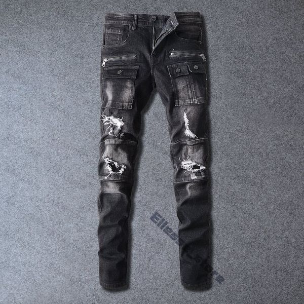 30% off~ ess mens designer pants jeans distressed ripped biker slim fit motorcycle bikers denim for men s mans black pants pour hommes, Blue
30% off~ ess mens designer pants jeans distressed ripped biker slim fit motorcycle bikers denim for men s mans black pants pour hommes, Blue