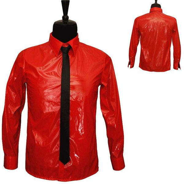 men's casual shirts classic mj in memory of michael jackson red patent leather dangerous bad jam shirt for party gift halloween, White;black
men's casual shirts classic mj in memory of michael jackson red patent leather dangerous bad jam shirt for party gift halloween, White;black