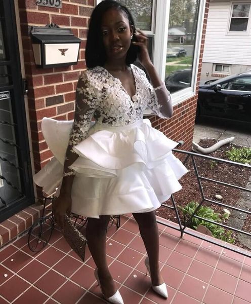 white short prom dress 2021 african black girl lace handmade flowers v-neck long sleeve mini graduation homecoming dress
white short prom dress 2021 african black girl lace handmade flowers v-neck long sleeve mini graduation homecoming dress