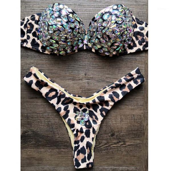 2020 rhinestone bikinis women swimwear push up leopard swimsuit women bikini diamond luxury bathing suit bandeau beach wear1, White;black
2020 rhinestone bikinis women swimwear push up leopard swimsuit women bikini diamond luxury bathing suit bandeau beach wear1, White;black