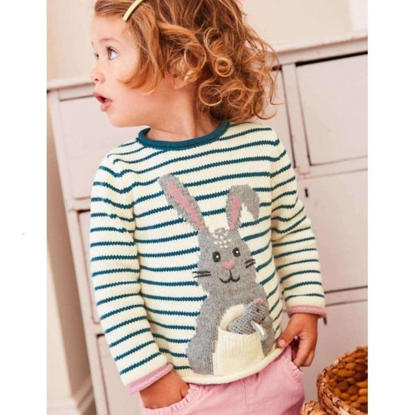 rabbit organic cotton soft stripe pullover sweater autumn winter girls' t-shirt warm round neck, Blue
rabbit organic cotton soft stripe pullover sweater autumn winter girls' t-shirt warm round neck, Blue