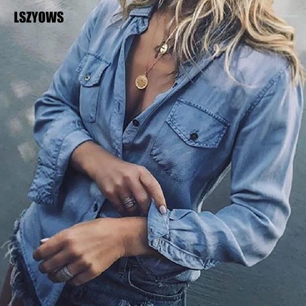2020 autumn women blouses turn down collar vintage blue denim blouse casual long sleeve button up shirt blusas ladies 1, White
2020 autumn women blouses turn down collar vintage blue denim blouse casual long sleeve button up shirt blusas ladies 1, White